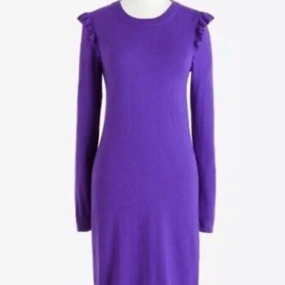 J. Crew Factory Ruffle-hem sweater dress - Picture 1 of 4